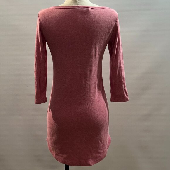 Vintage Abercrombie & Fitch Stretch Henley Top pink 3/4 Sleeve Youth XL - Picture 3 of 7